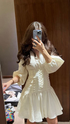 White A-line Homecoming Dress White Party Dress Y5676