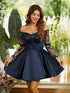 Satin Lace Long Sleeves Short/Mini Dresses SYH60