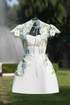 A-line Short Sleeved Mini Homecoming Dress Y2740