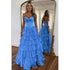 Cathy Strapless Tiered Ruffles A-line Prom Dress A-line Side Split vestidos de noiva Customized Zip Back Chiffon Evening Gown