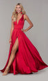 Red Prom Dress Satin Long Red Formal Dress with Open Back SYP51