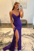 Plunging Neckline Prom Dress Long Prom Dress with Slit SYP171