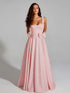 Sparkly A Line Square Neck Long Prom Dress