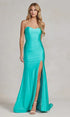 Sunnderly Atlantic Blue Prom Dress Sweetheart Strapless Formal Dress SYP45