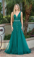 V Neck Prom Ball Gown with Sheer Bodice SYP71