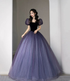 Purple Tulle Sequin Long Princess Dress Evening Gown Y5619