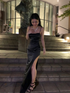 Black Spaghetti Straps Evening Dress Sexy Prom Dress Y427