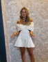 white party dress short cocktail dresses homecoming dress Y6829