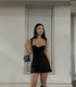 Cute Black Straps Homecoming Dress Black Party Dress Y4034