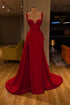 Stunning Long Sweetheart Mermaid Satin Prom Dresses with High Slit