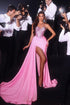 Beautiful Long Mermaid Halter Sequined Sleeveless Prom Dress With Slit