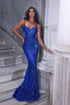 Beautiful Long Mermaid Sweetheart Sequined Backless Formal Prom Dresses
