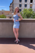 Beautiful Sky Blue Spaghetti Straps Sleeveless Homecoming Dresses