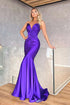 Elegant Long Sweetheart Satin Mermaid Evening Prom Dress
