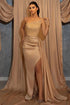 Champagne Sexy Long Sleeveless Glitter Mermaid Prom Dresses