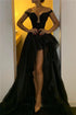 Chic Long A-line Off-the-shoulder Organza Prom Dress with Slit