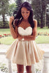Cute Sweetheart Lace Applique Short Prom Dress Homecoming Dress PG171