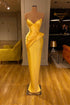 Yellow Long Mermaid V-Neck Sleeveless Prom Dress