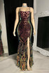 Designer Long Mermaid Spaghetti Straps Split Front Prom Dress