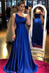 Elegant A-line One Shoulder Satin Long Formal Prom Dress
