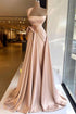 Elegant Long A-Line One Shoulder Appliques Lace Beading Prom Dress