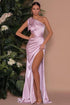 Elegant Long Mermaid One Shoulder Prom Dress with Slit