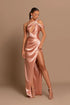 Elegant Long Mermaid One Shoulder Satin Formal Prom Dress With Slit