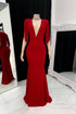 Elegant V-neck Sleeveless Mermaid Prom Dress With Tassels