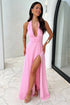 Open Back Prom Dress with Split SYP182