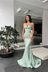 Long Mermaid Sweetheart Spaghetti Straps Satin Formal Prom Dress