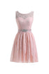 Flesh Pink Lace Short Homecoming Dresses Prom Dresses PG053