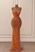 Glamorous Long Mermaid Spaghetti Straps Sequined Formal Prom Dresses