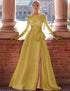 gold formal gowns gold dress high slit evening gown