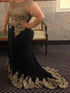 Gorgeous Mermaid Sheer Neck Sleeveless Applique Chiffon Plus Size Prom Dresses
