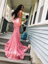 Gorgeous Mermaid V-neck Sleeveless Sequins Ruffles Prom Dresses