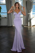 Lavender Spaghetti Straps Mermaid Evening Dresses Long Simple Glitter Prom Dresses