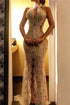 Long Mermaid Halter Lace Beading Evening Party Dresses with Slit