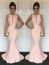 Mermaid Jewel Sleeveless With Ruched Silk like Satin Prom Dresses