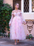 Sweetheart Neck Off the Shoulder Embroidered Tulle Prom Dress