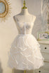 A-Line Spaghetti Strap Tulle Short Homecoming Dress