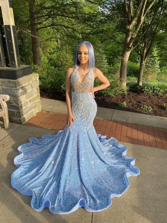 custom made prom dress Cocomelody Blue Dresses CS0705, Watermelon _cm/inch (measured from middle of shoulder to natural waist)shoulder to hem Evening Dresses Custom Prom Dress
