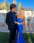 Mermaid Royal Blue Prom Dress With Side Slit Elegant Evening Dress Y576