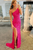 Sequin Prom Dresses Sheath/Mermaid One Shoulder Floor Length With Slit ZXS738