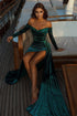 Sexy Off-the-shoulder Split Front Floor-length Prom Dress