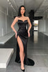 Simple Spaghetti strap Sexy High split Prom Dress