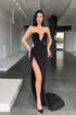 Sleeveless Sweetheart Front-Split Sexy Sweep-Train Prom Dress
