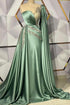 Sweetheart Appliques Ruffles Floor-length Mermaid Prom Dress With Side Train