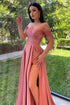 Sweetheart Simple Long Off-the-shoulder A-line Prom Dress With Slit