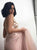 A Line Spaghetti Straps Pearl Pink Appliques Backless Floor Length Prom Dress 
