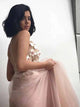 A Line Spaghetti Straps Pearl Pink Appliques Backless Floor Length Prom Dress 